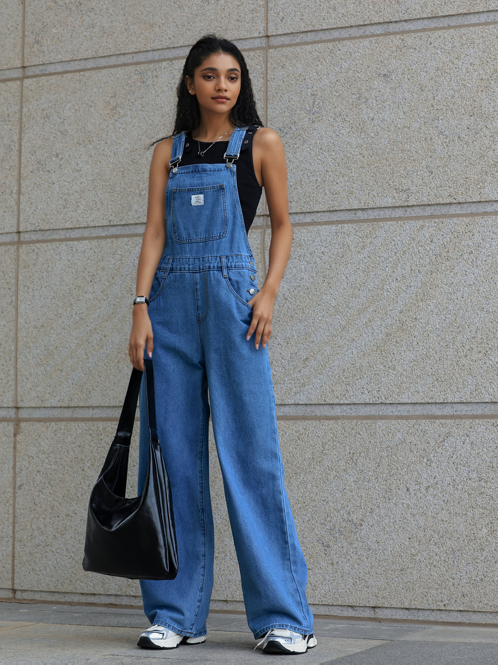 Oversized Wide-Leg Denim Jumpsuit