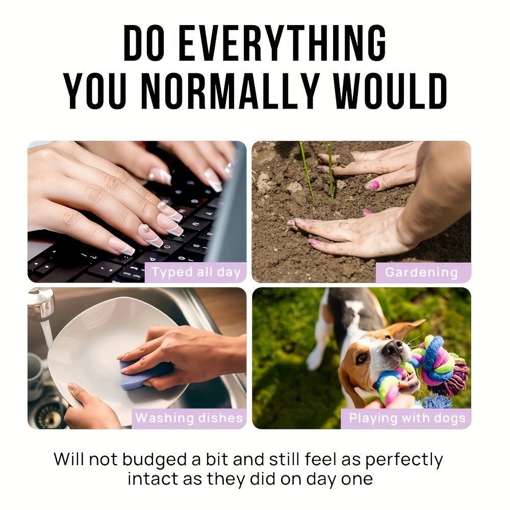 {Set of 24} Long Almond-Shaped False Nails