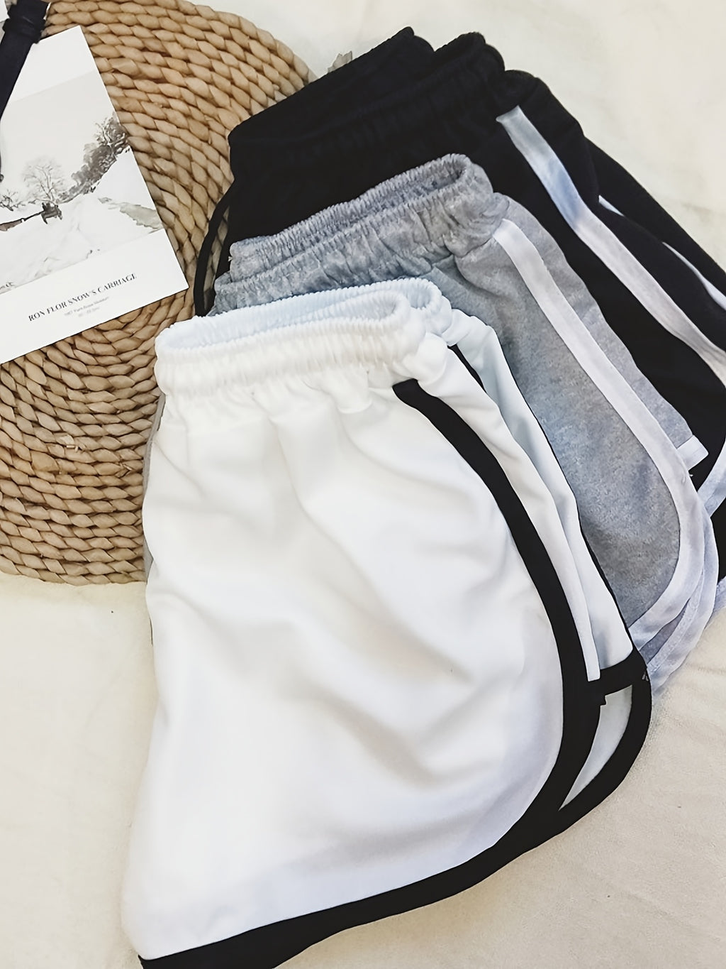 {3pcs} Casual Straight Wide-Leg Shorts