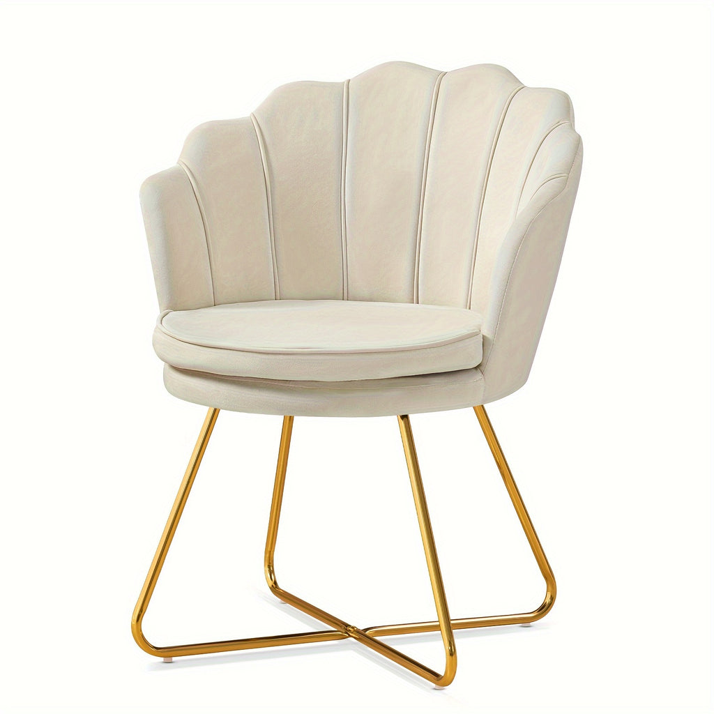 Shell Shape Velvet Dressing Chair