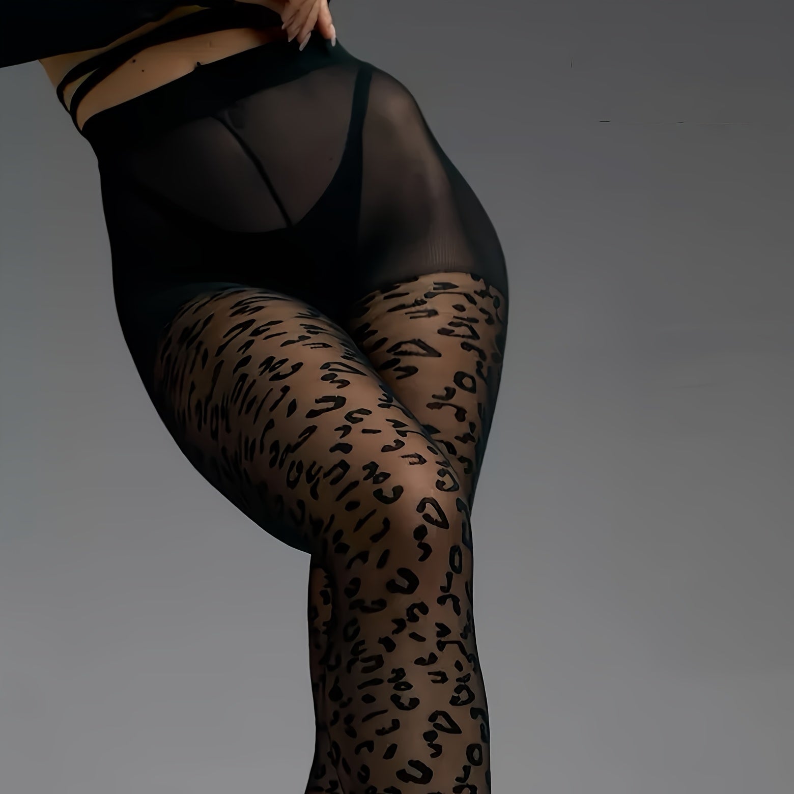 Leopard Print High-Waisted Tights