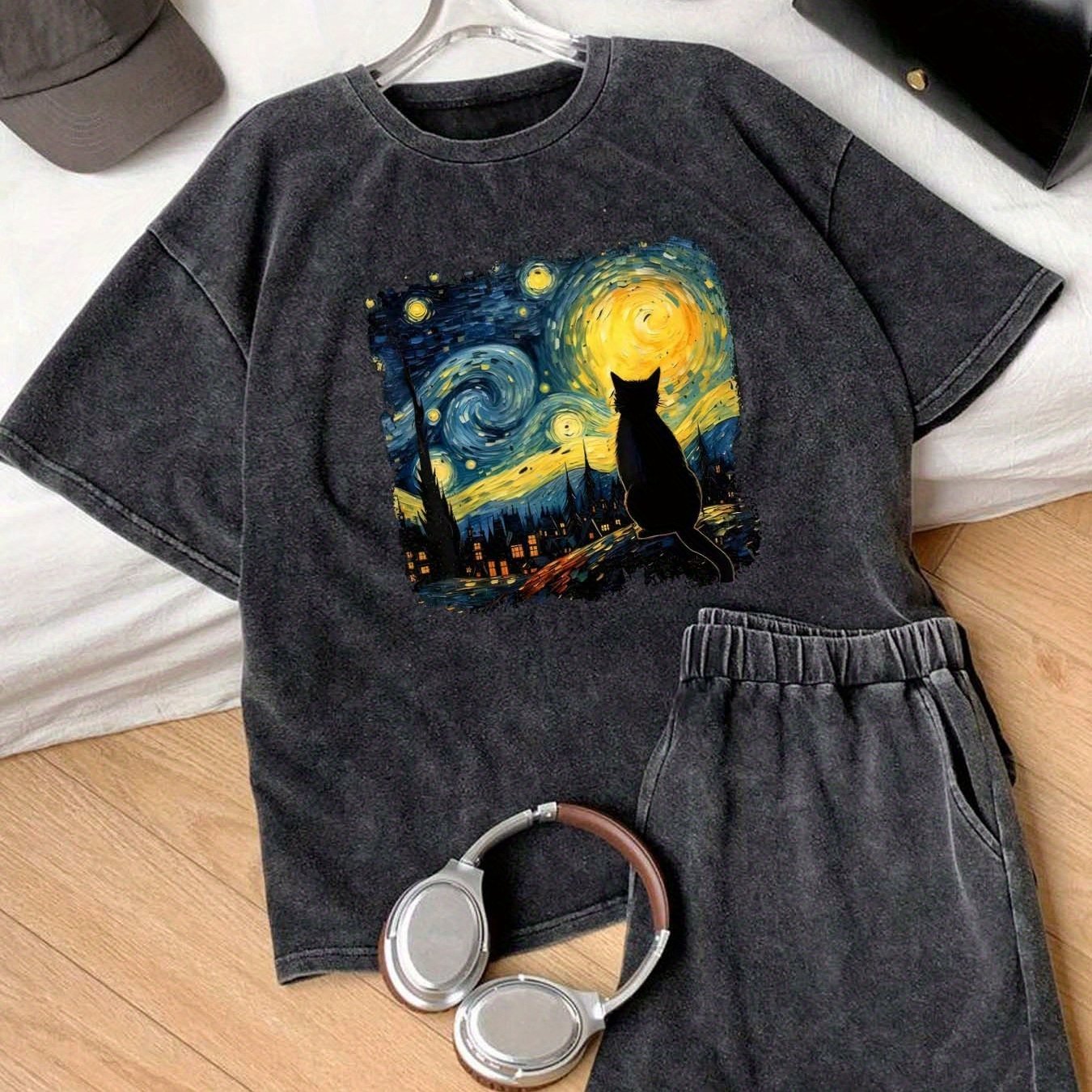 Women's Vintage Washed Heavyweight T-Shirt - Loose Fit Soft & Breathable Everyday Casual Top - Non-See-Through Light colored Tee for Spring/Summer Outfits