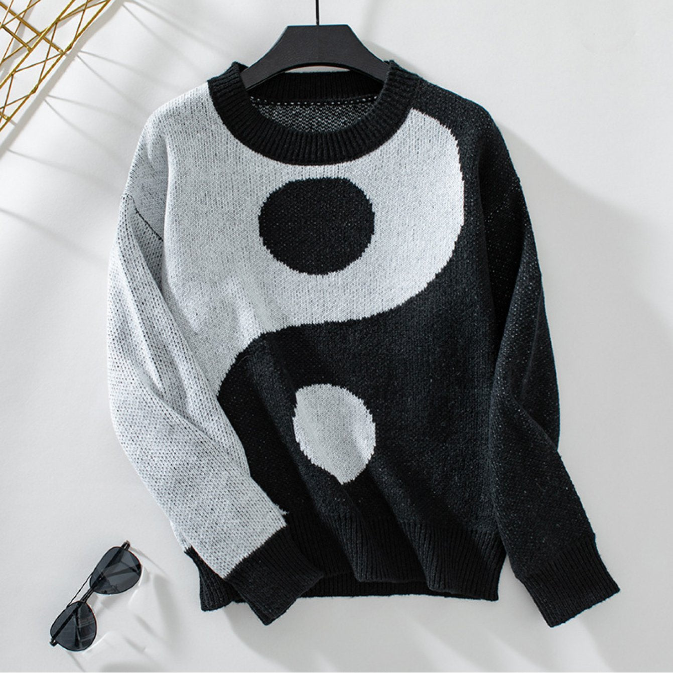 Oversized Retro Color-Block Sweater