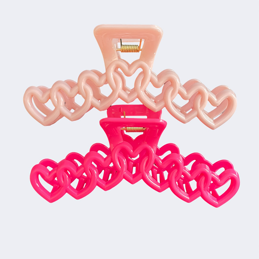 {2pcs} Sweetheart Style Resin Hair Claws