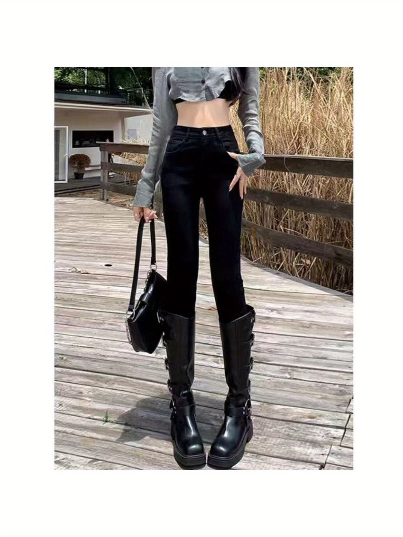 Women'S High-Waisted Vintage Jeans - Non-Belted Pants with Built-in Zipper Closure, Stretchy Wide-Leg Trousers for Casual & Formal Outfits - Retro Jeans for Women (Spring/Fall/Summer) - 2025 New Arrival, Petite Jeans for Wome