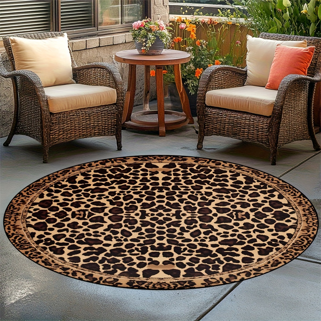 Leopard Print Round Mat