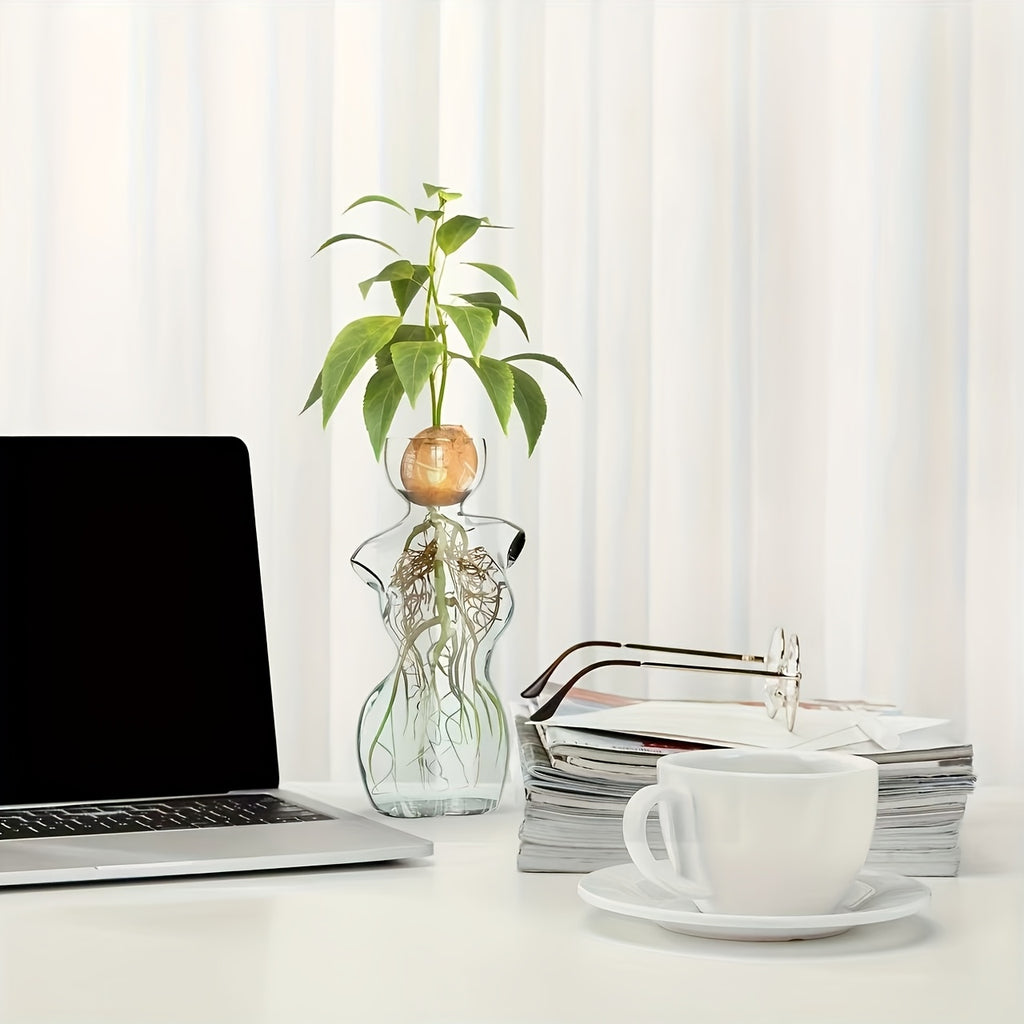 Transparent Avocado-Shaped Glass Vase