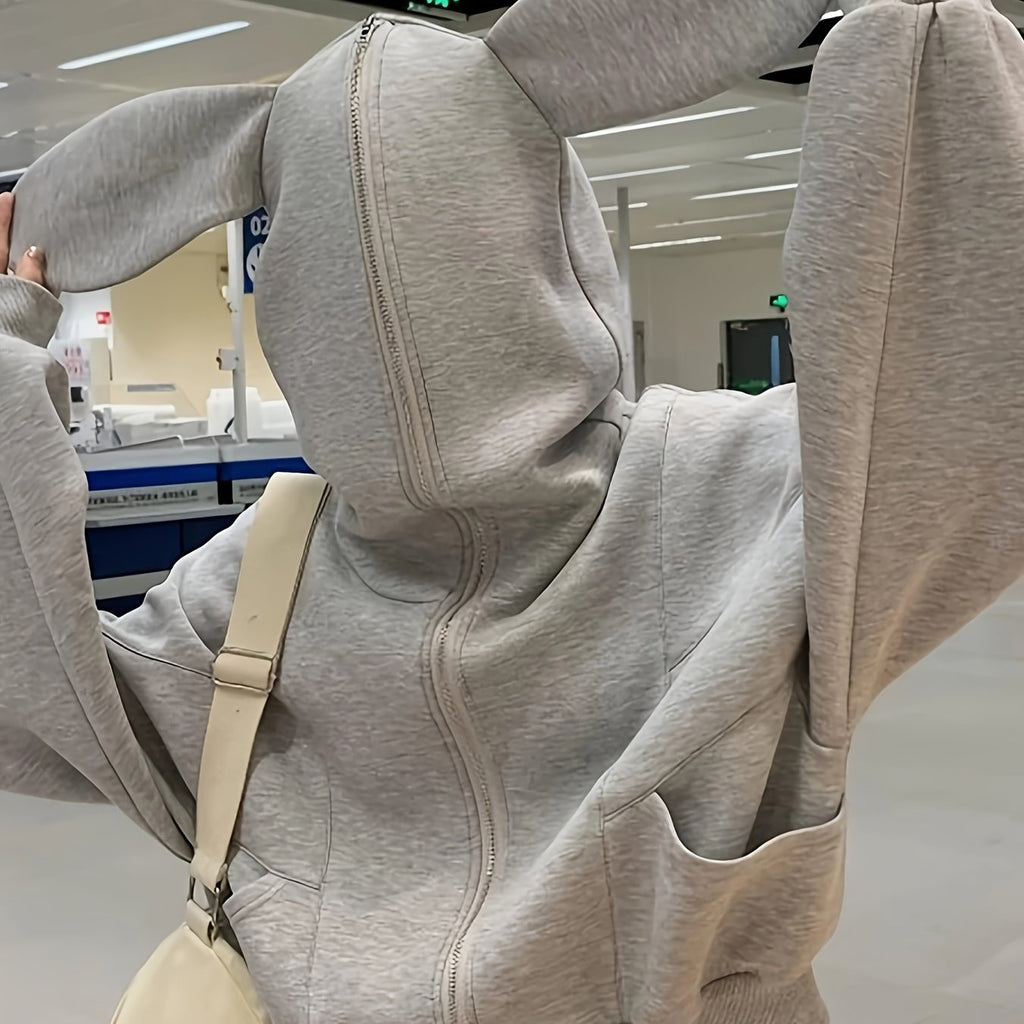 Women'S Light Hoodie with Rabbit Ears - Cozy Casual Pullover Sweatshirt, All-Season Everyday & Formal Outfits, Soft Hooded Sweater for Women, Sweater Hoodie For Women, Hoodies For Women