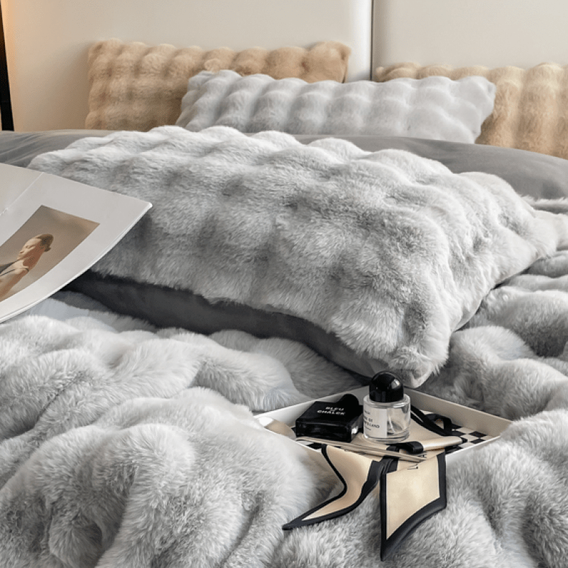 {2pcs} Bubble Imitation Rabbit Plush Pillowcases