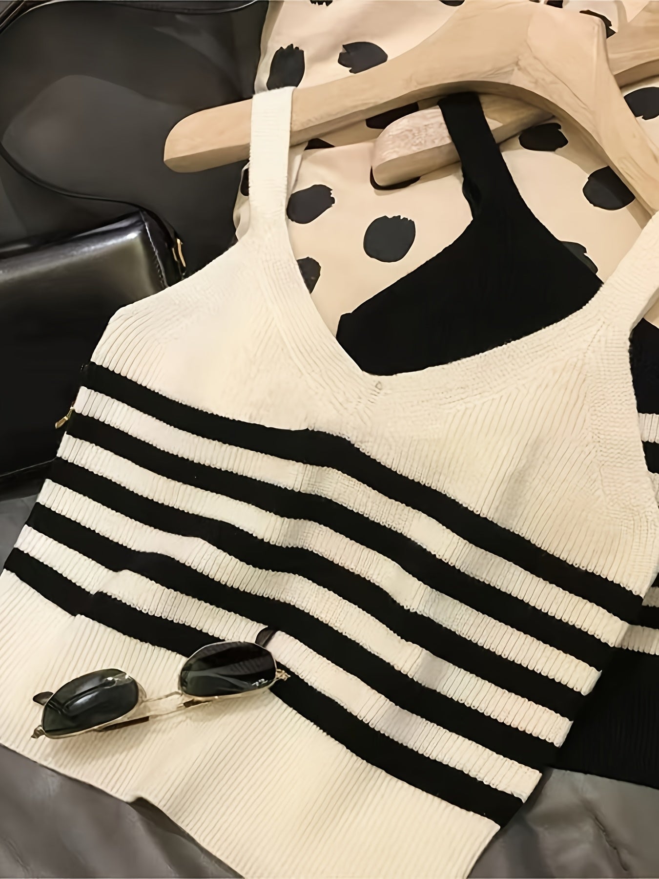 5pcs Sleeveless Striped Tank Tops