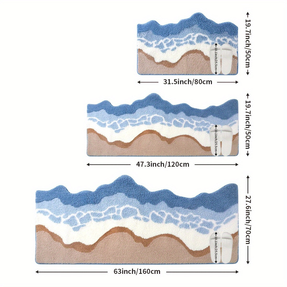 {1pc} Seashore Plush Bath Mat