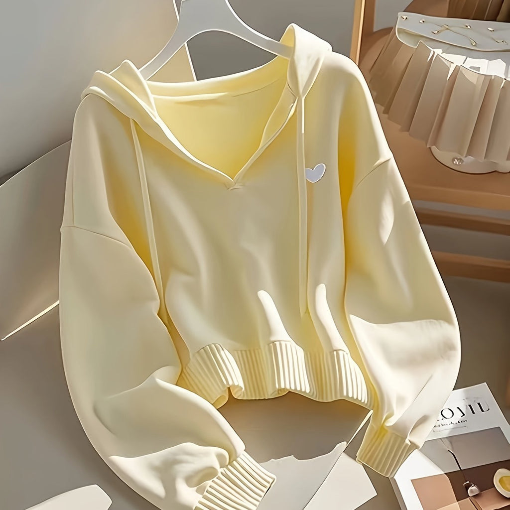 Women's Mustard Yellow Sweater - Elegant Hooded Pullover Sweater with Drawstring Hood, Soft Longline Top for Fall/Winter, Casual Chic Outfits (Non-Transparent Fabric), Cozy Autumn Apparel, Relaxed Fit, Medium Elasticity