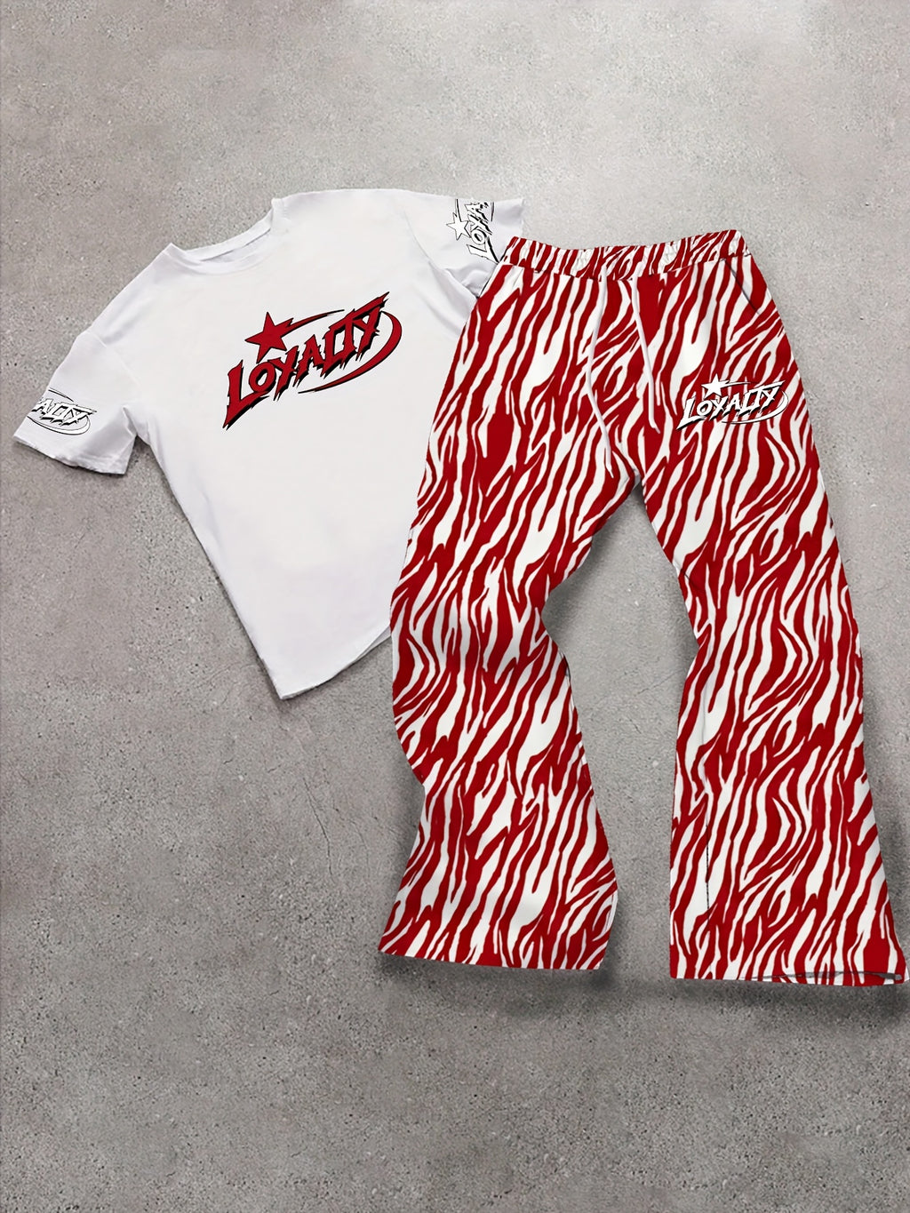 Short-Sleeved T-Shirt and Long Pants Set