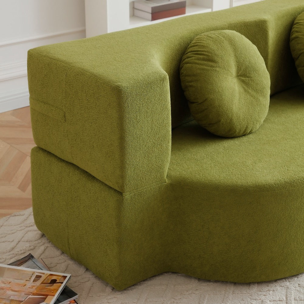 2-in-1 Convertible Folding Sofa Bed with Mattress