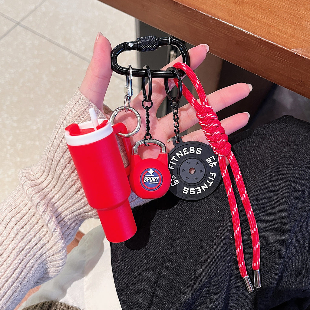 Pink & Black Keyring, Chain & Lanyard