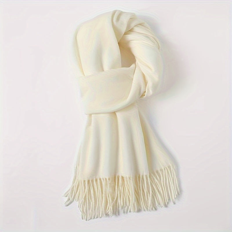 Solid Color Tassel Scarf