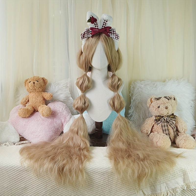 Chic 44-Inch Long Curly Princess Wig with Bangs