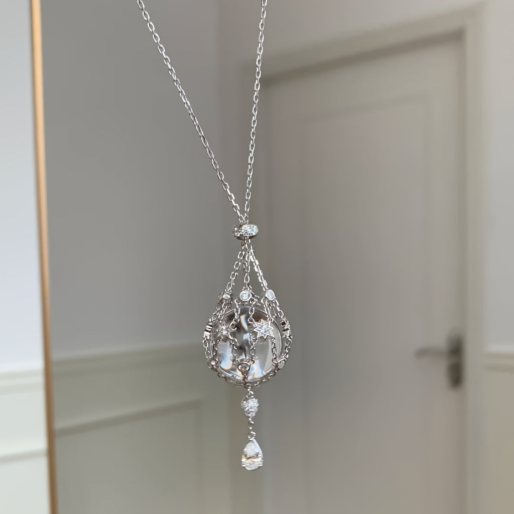 Vintage 18K Gold Plated Star & Tassel Fringe Necklace