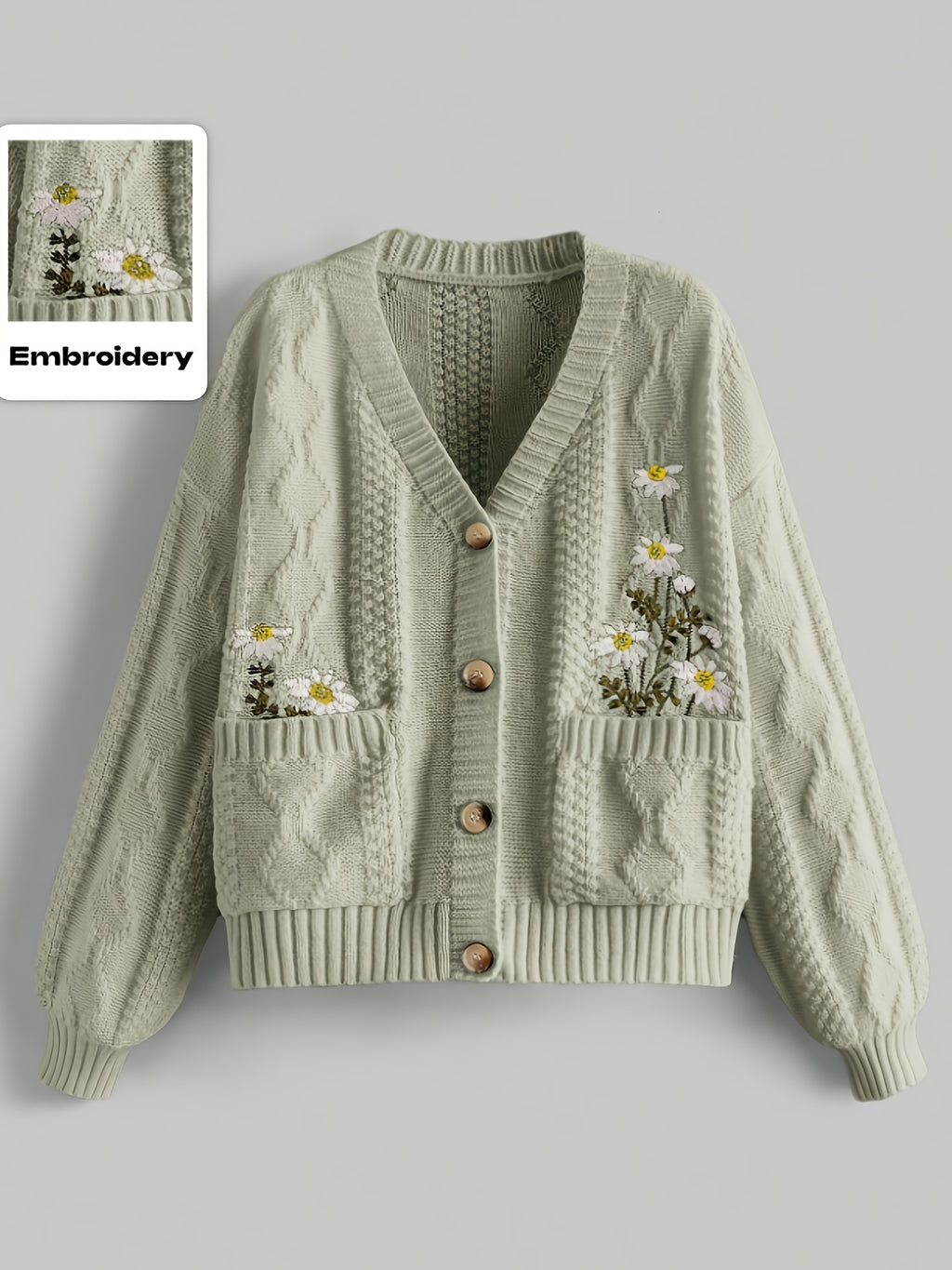 Floral Embroidered Cardigan