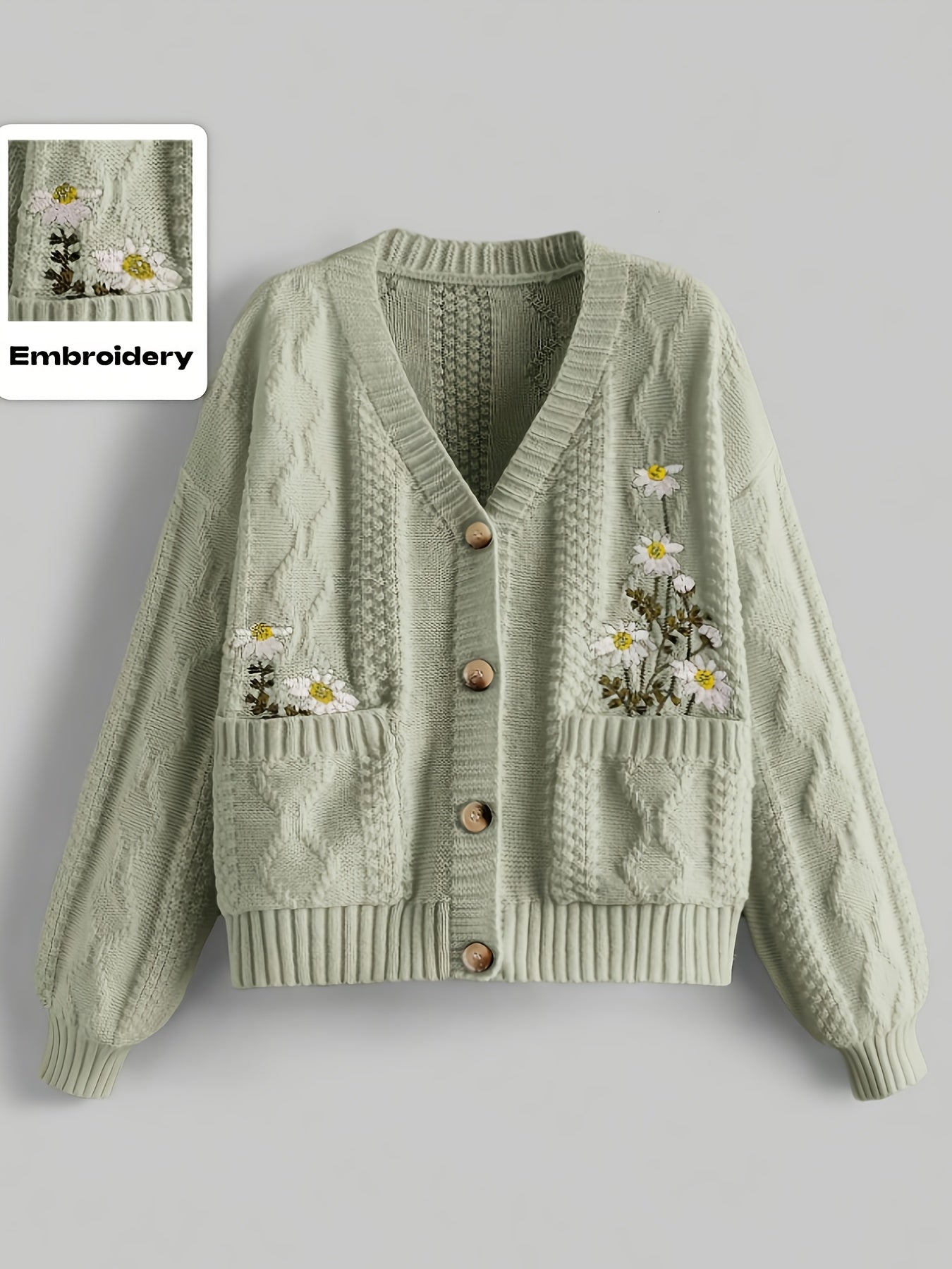 Floral Embroidered Cardigan