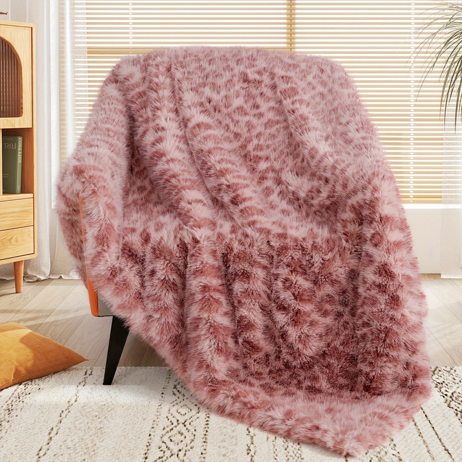 Faux Fur Leopard Print Blanket