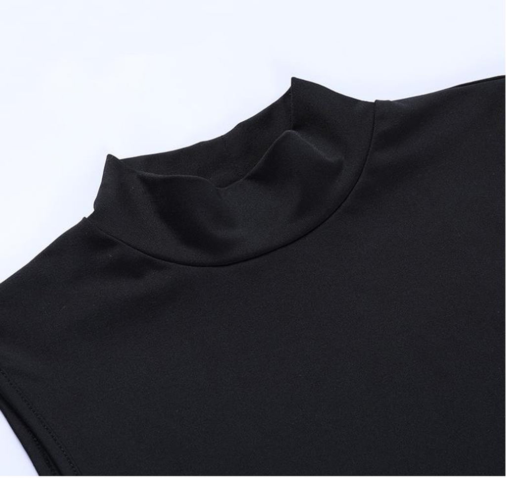 Solid Sleeveless Hollow Out Dress