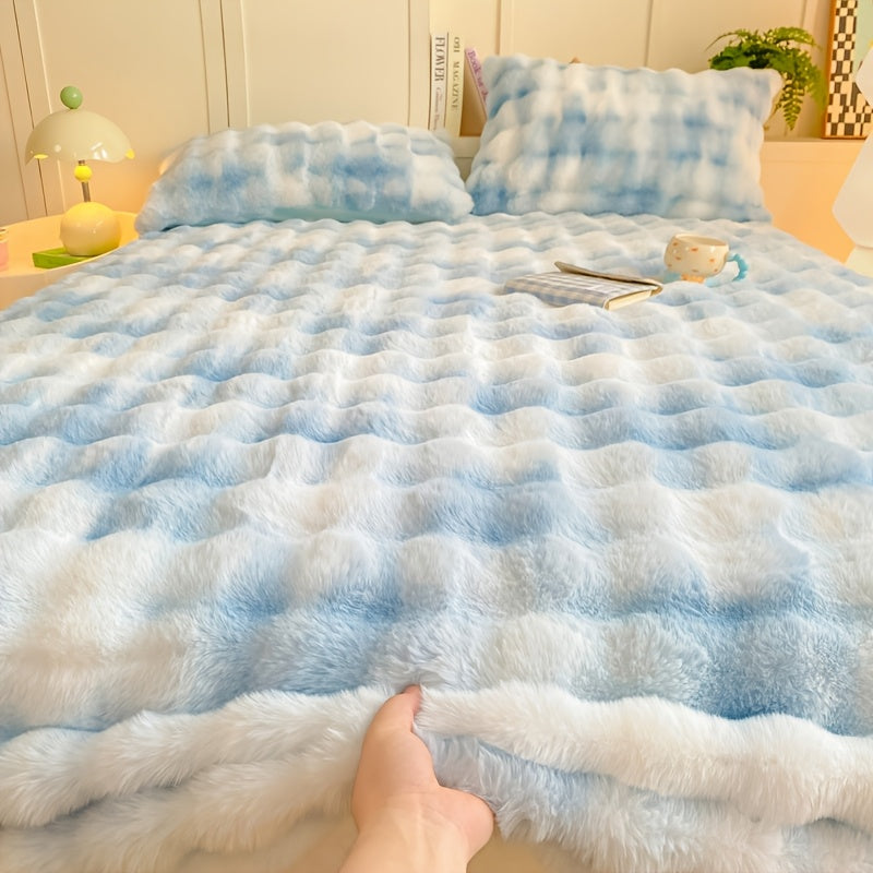 Thickened Faux Rabbit Fur Fitted Sheet
