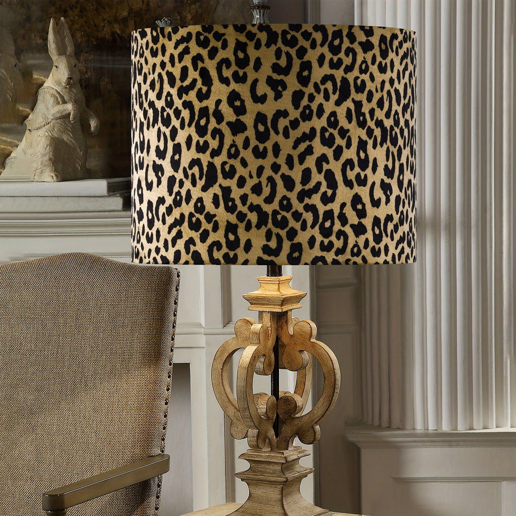 Drum Shaped Leopard Print Lampshade Set