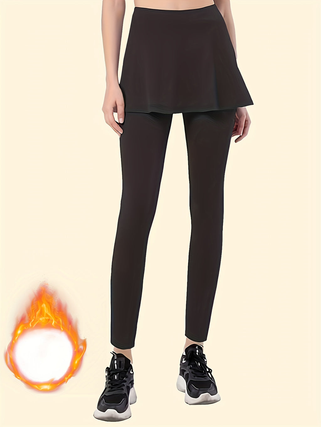 Full-Length Workout Leggings with Skirt