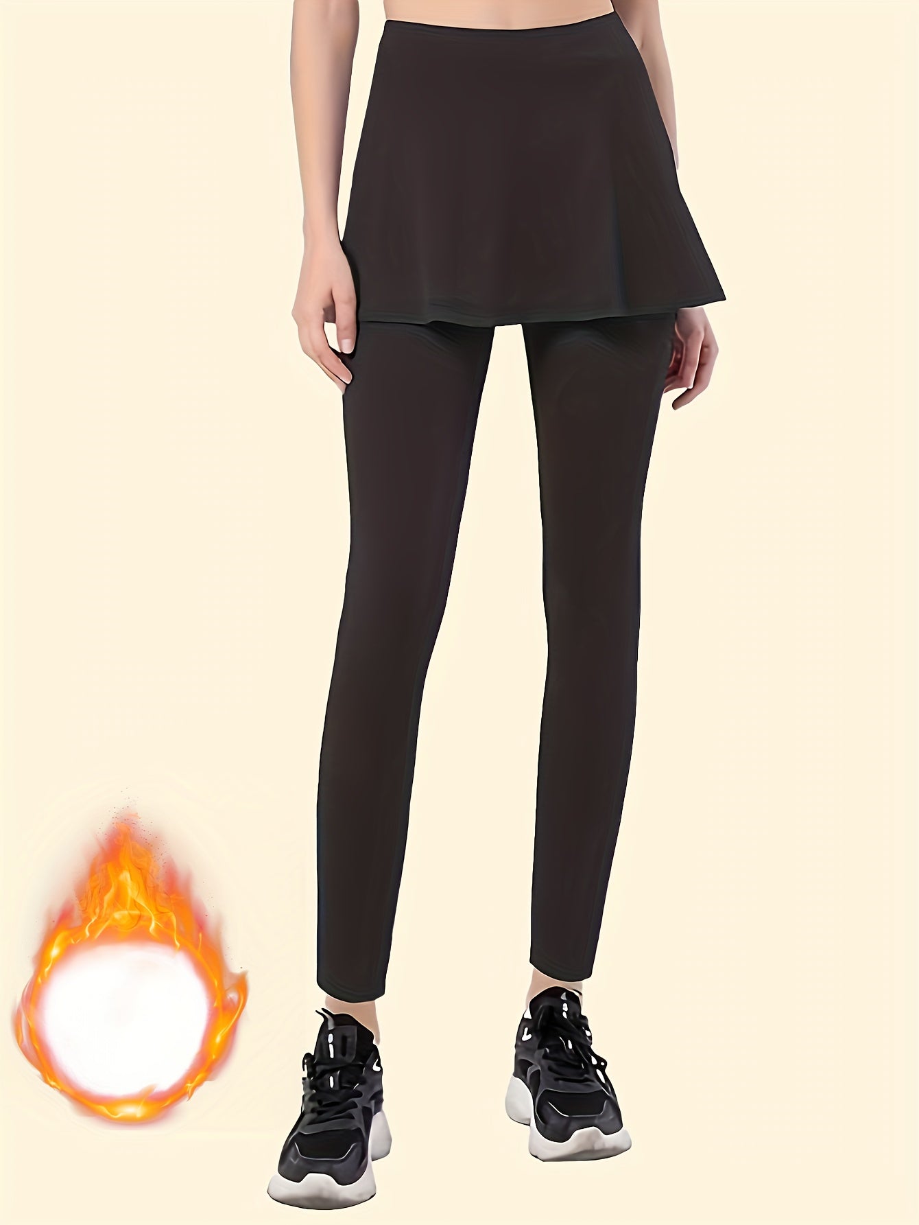 Full-Length Workout Leggings with Skirt