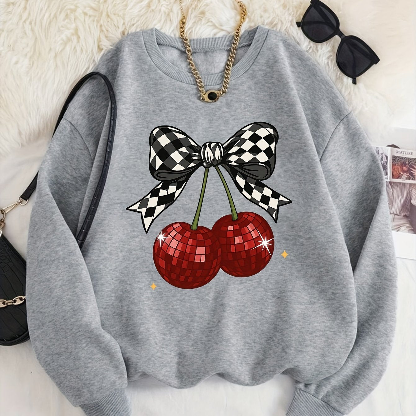 Crew Neck Sweatshirt Disco Cherry