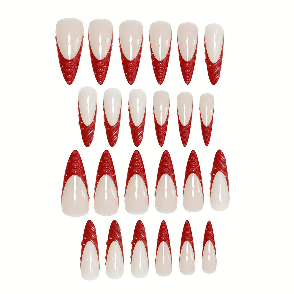 {Set of 24} Long Almond-Shaped False Nails