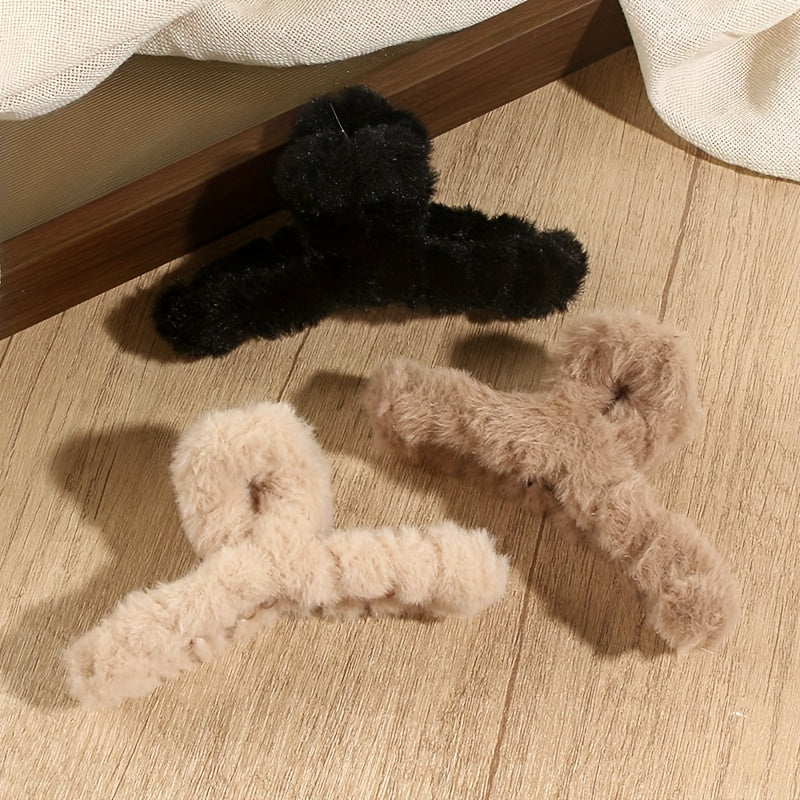 {8pcs} Elegant Plush Hair Clips