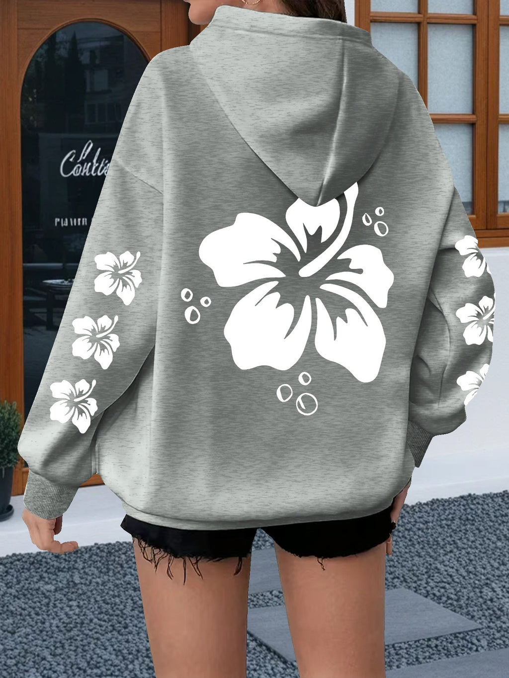 Floral Print Hoodie