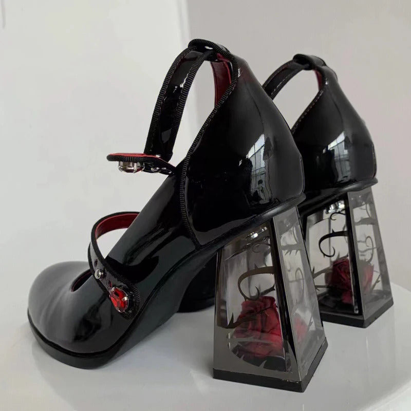 Rose High Heel Mary Janes