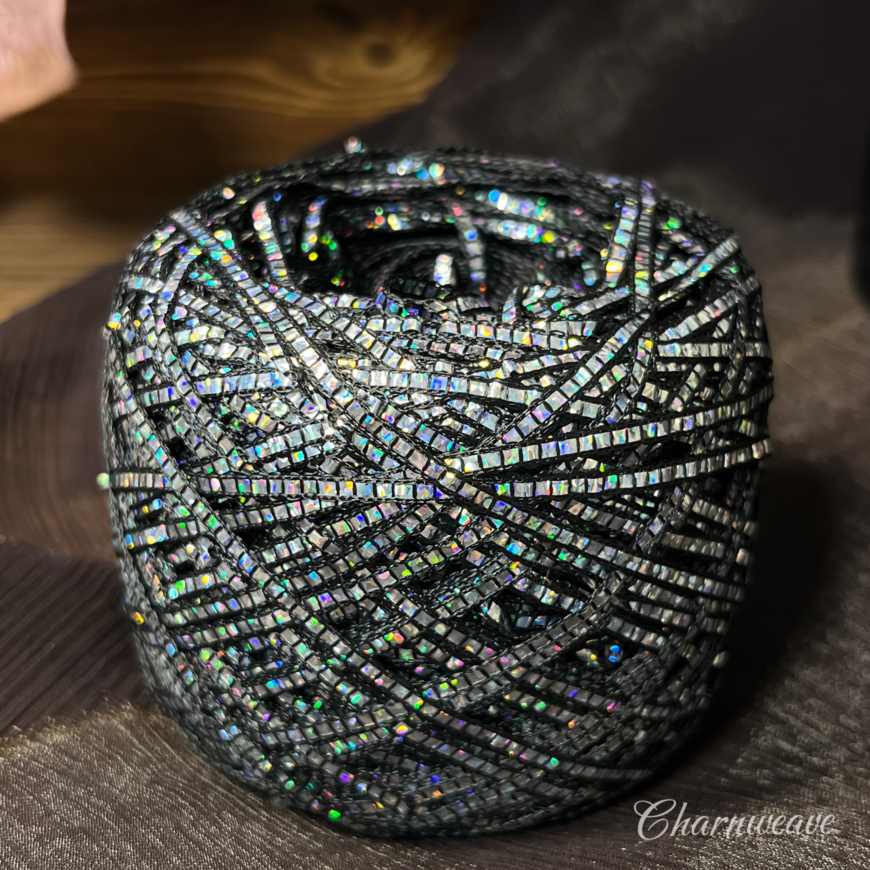 Multicolor Sparkling Rainbow Laser Yarn - 1.76oz