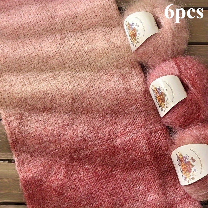 {6pcs} Soft Multicolor Gradient Yarn