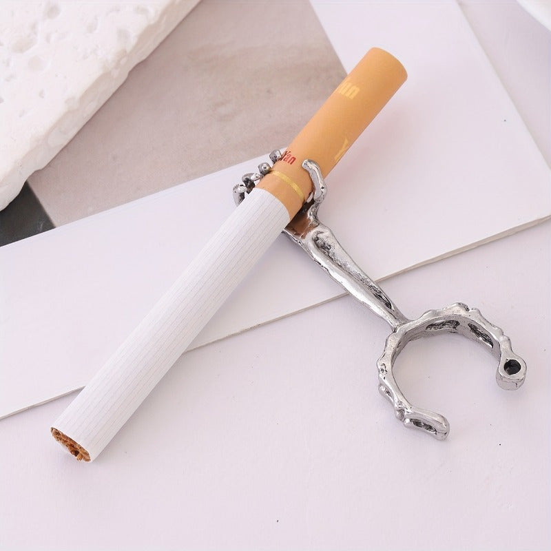 Set of 3 - Holder And Ring with a Hand Bone Skeleton Design