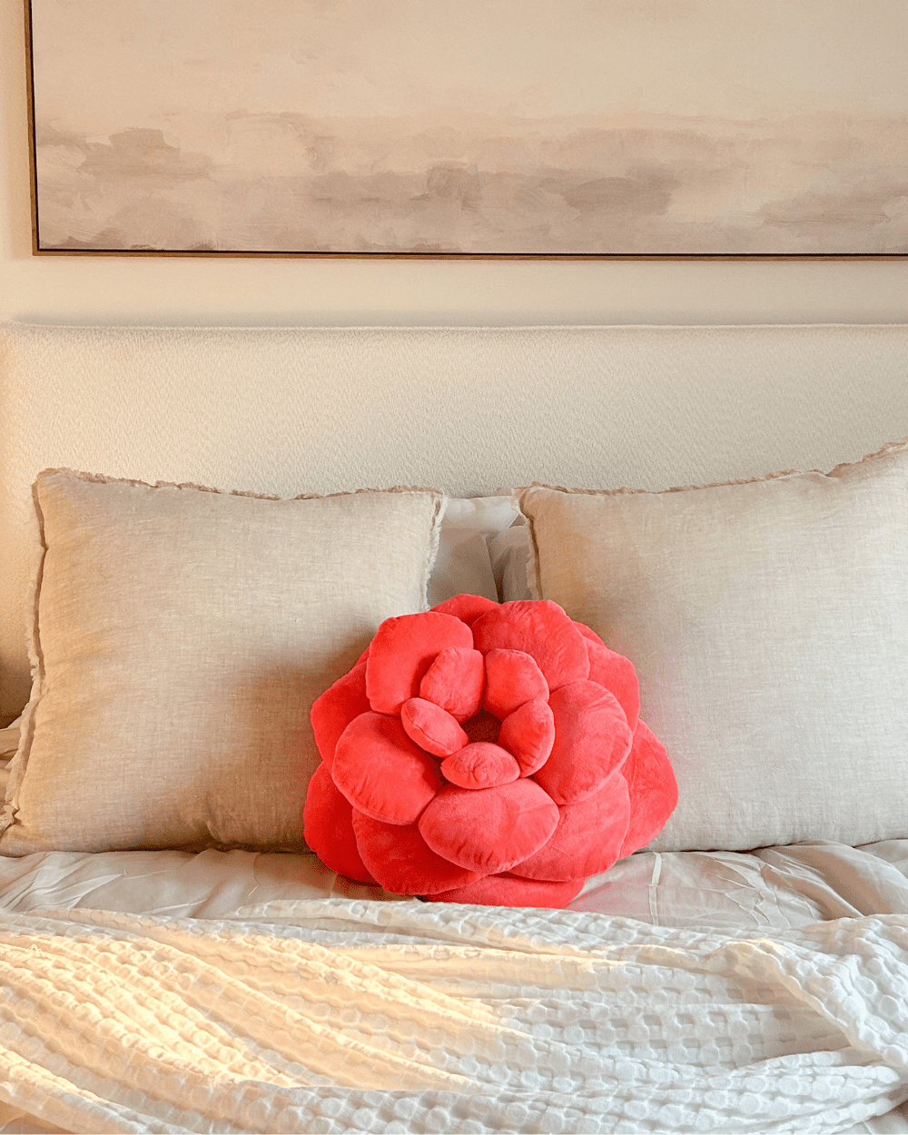 Camellia Plush Flower Pillow