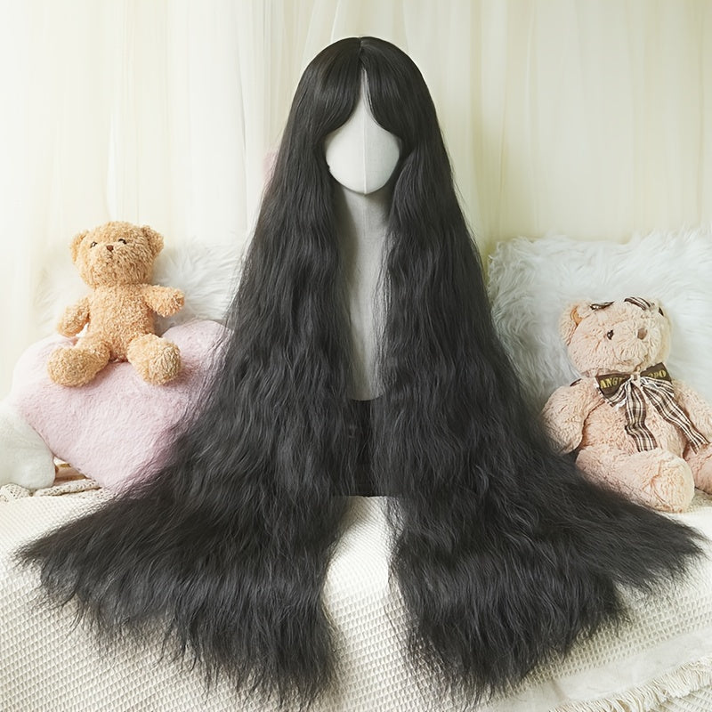 Chic 44-Inch Long Curly Princess Wig with Bangs