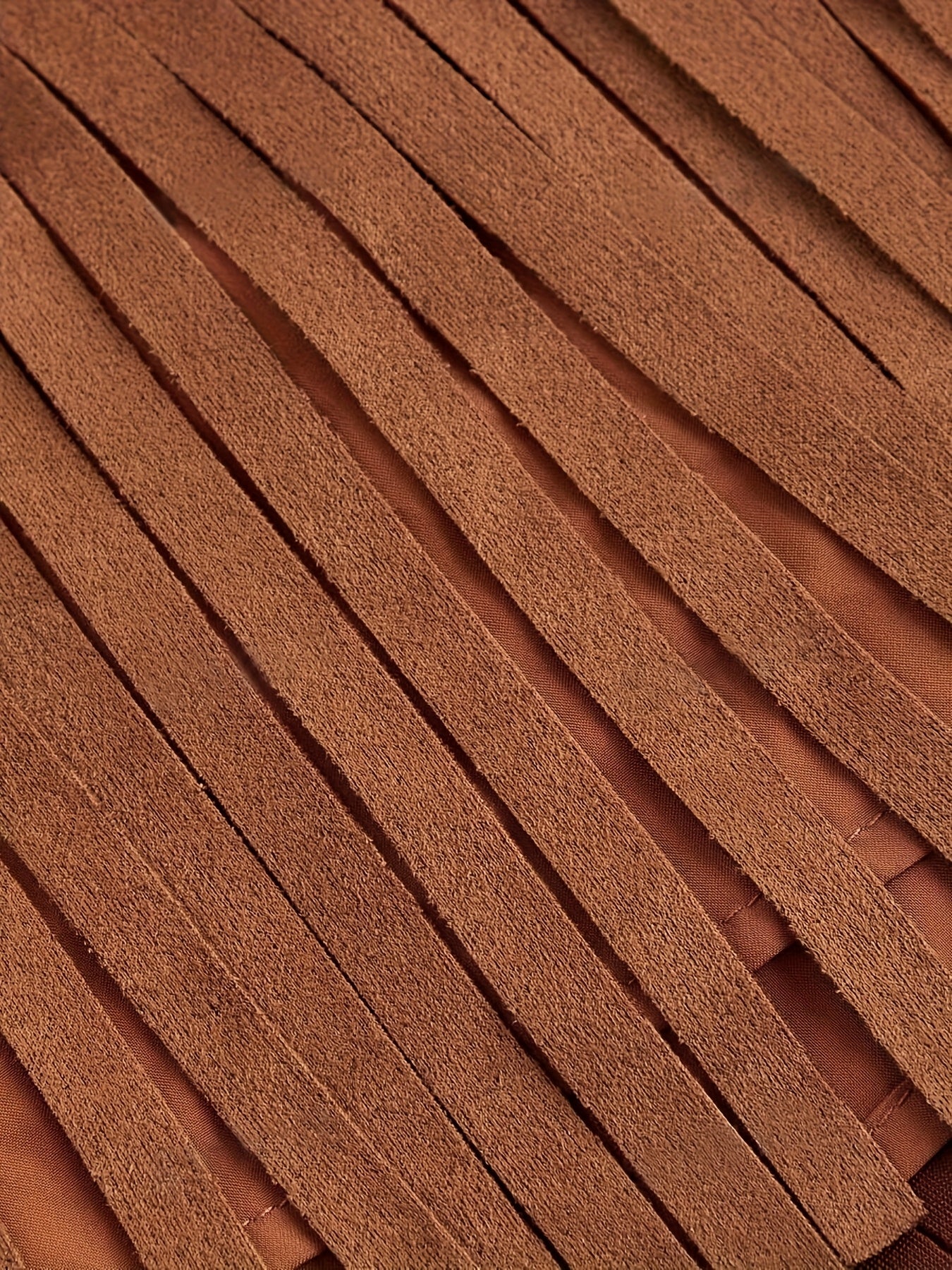 Women's Vintage Rivet Tassel Brown A-Line Skirt