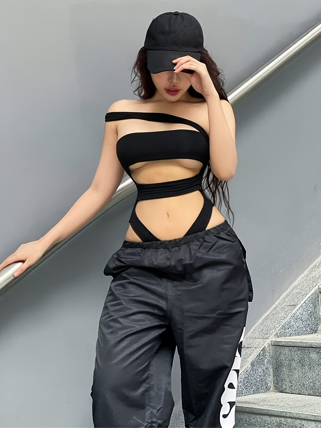 Chic Asymmetric Top with Waist Accent