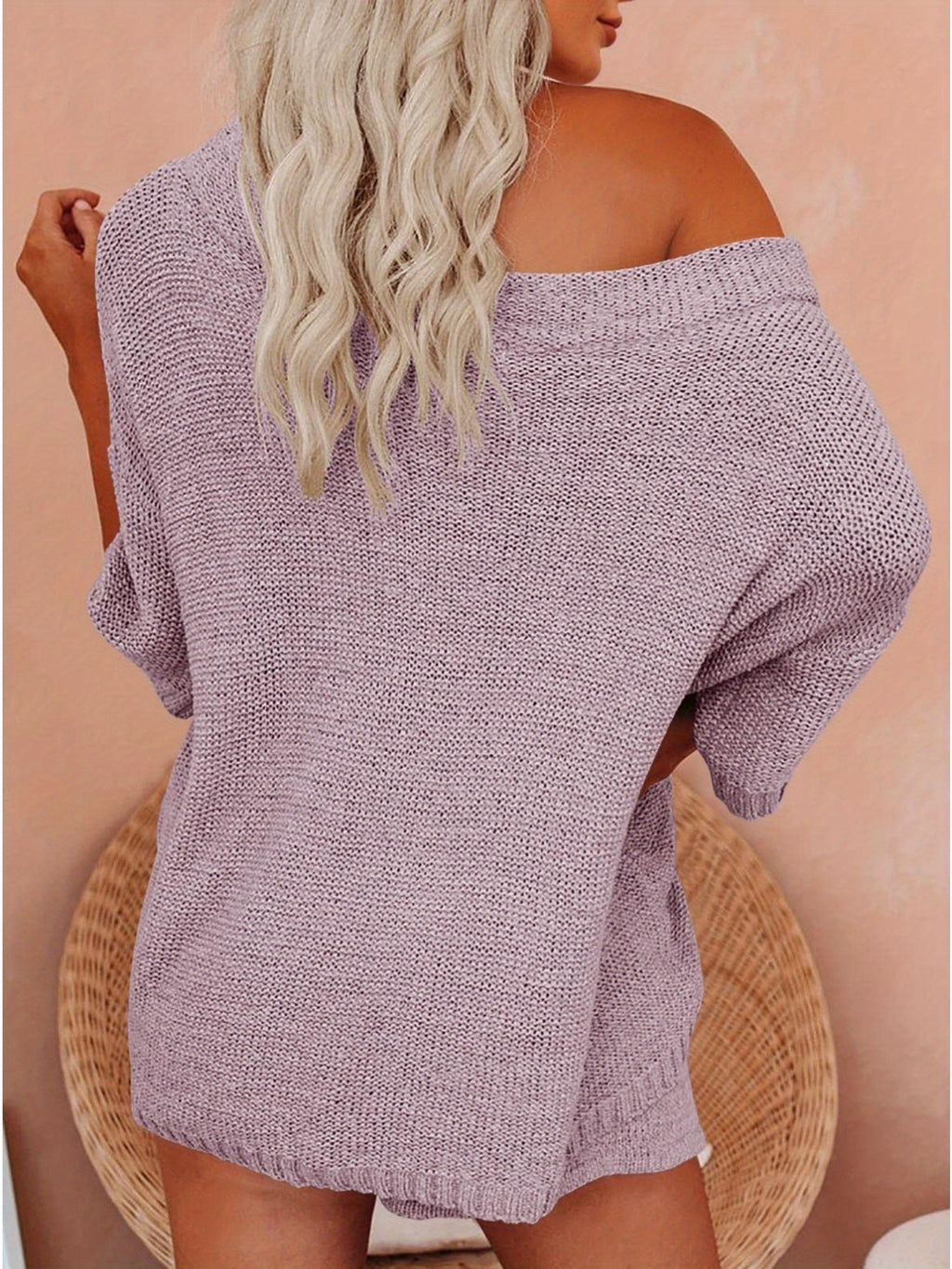 Women's 2pcs Outfits Sweater Sets Off Shoulder Knit Top Shorts Matching Suits Cute Pajama Lounge Set