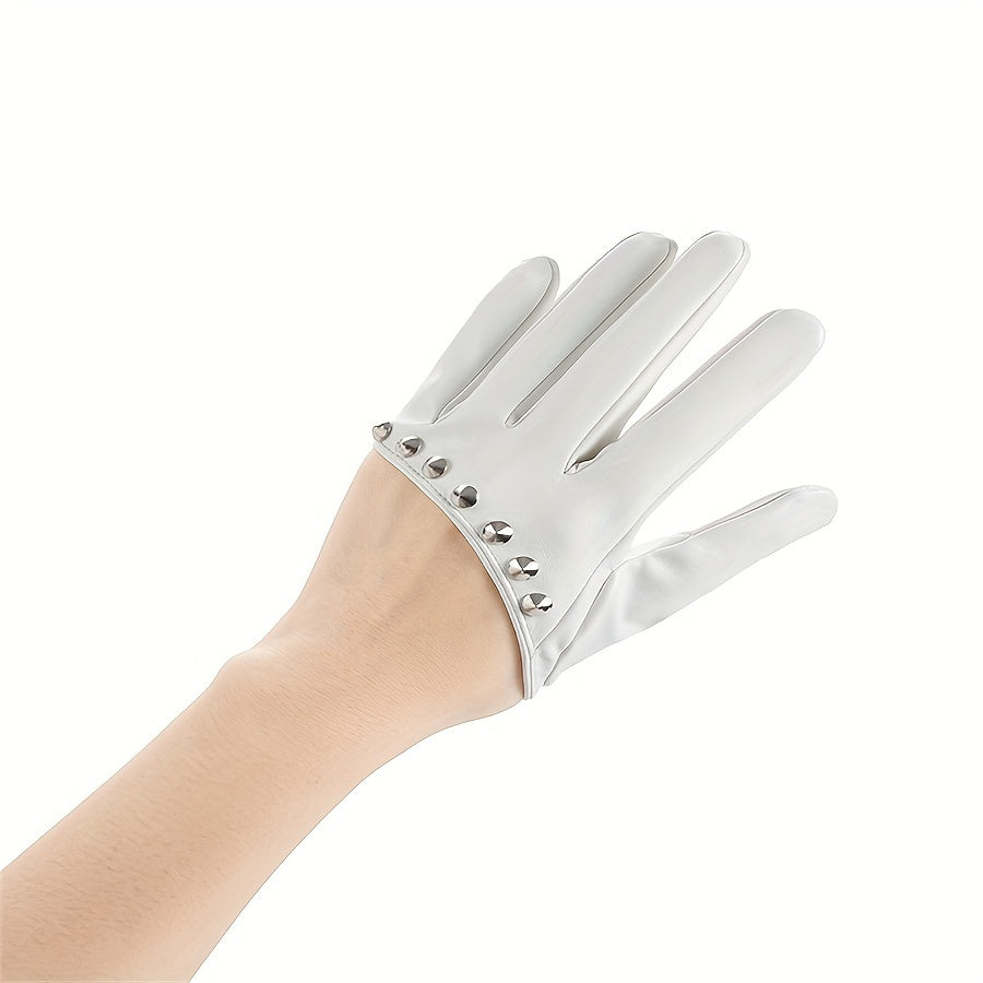 Short Half-Finger Gloves with Rivets