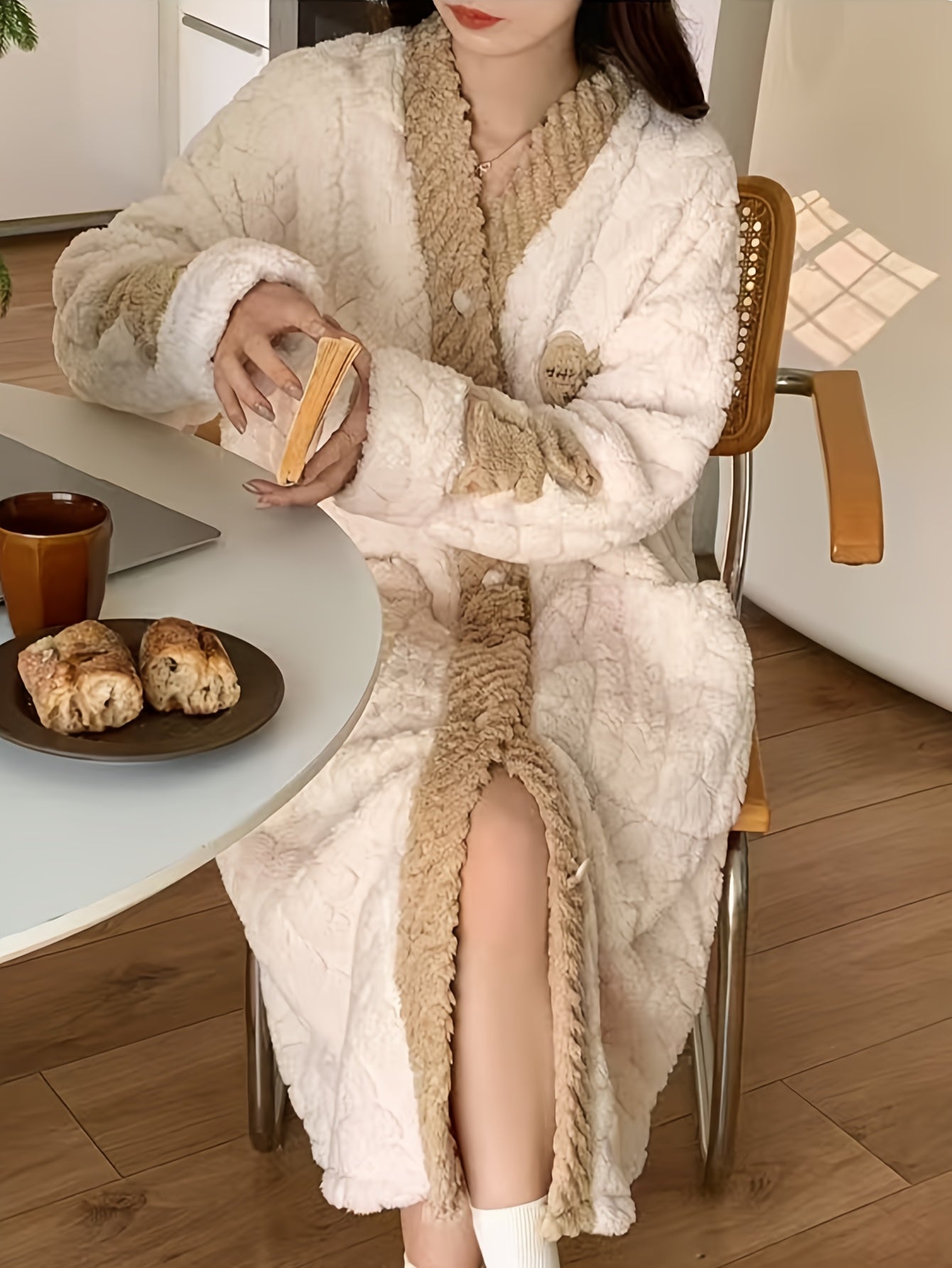 Winter Plush Fleece Kimono Robe