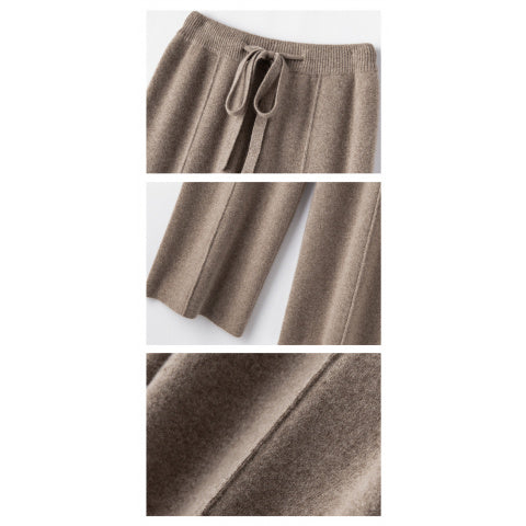 Women's High-Waisted Wide-Leg Pants - Winter New 2025 Dense Trousers with  Loop & Pockets, Straight-Leg -Skimming (Non-Mopping) Length, Machine Washable Elegant Trousers for Dresses/Skirts/Blouses (Style 54) - Autumn/Winter