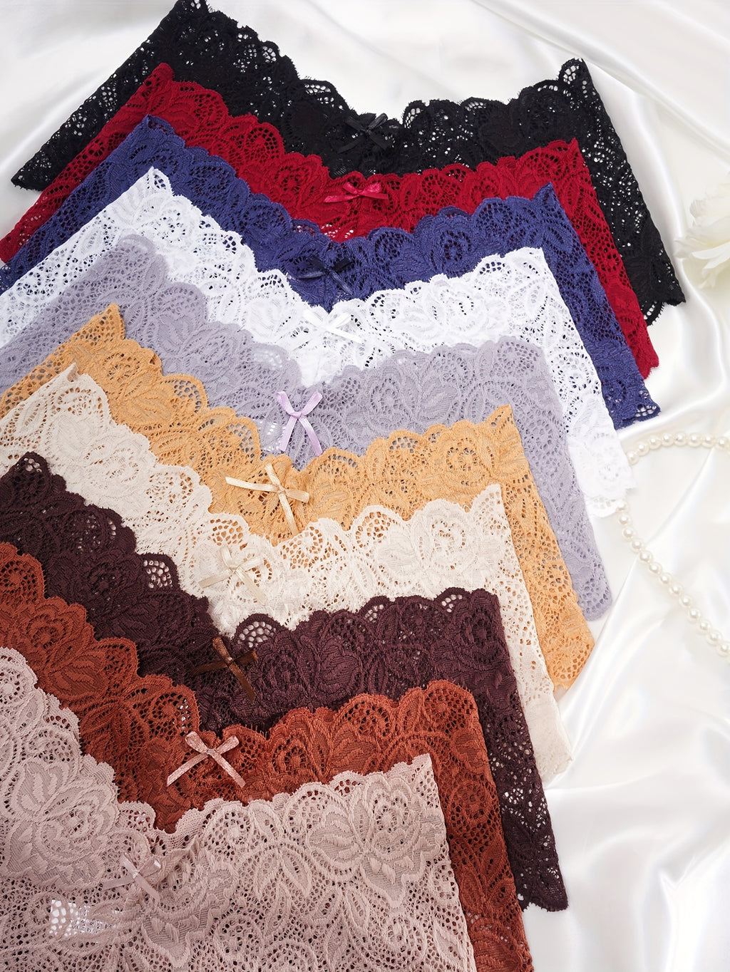 {10 Pack} Full-Coverage Lace Underwear