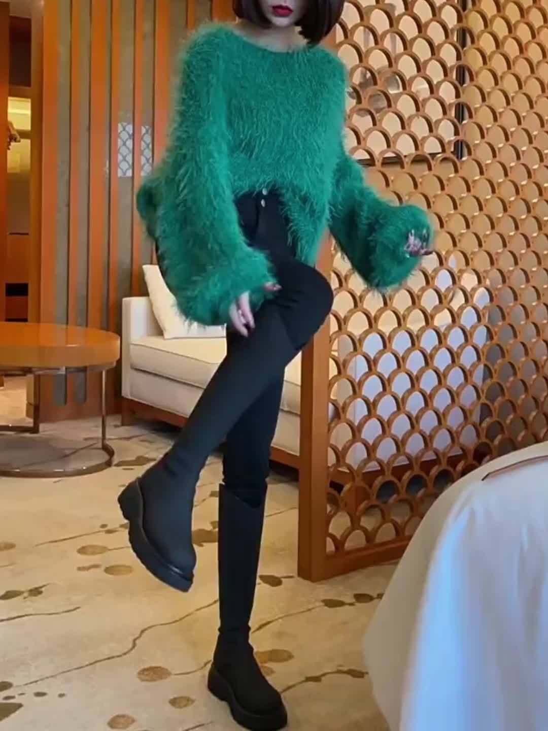 Off-Shoulder Plush Cardigan