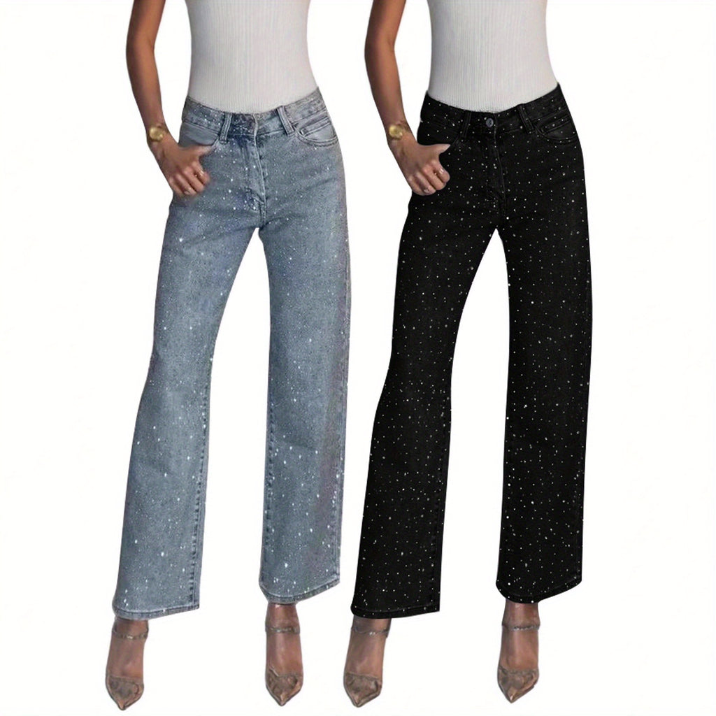 High Waist Straight Leg Jeans