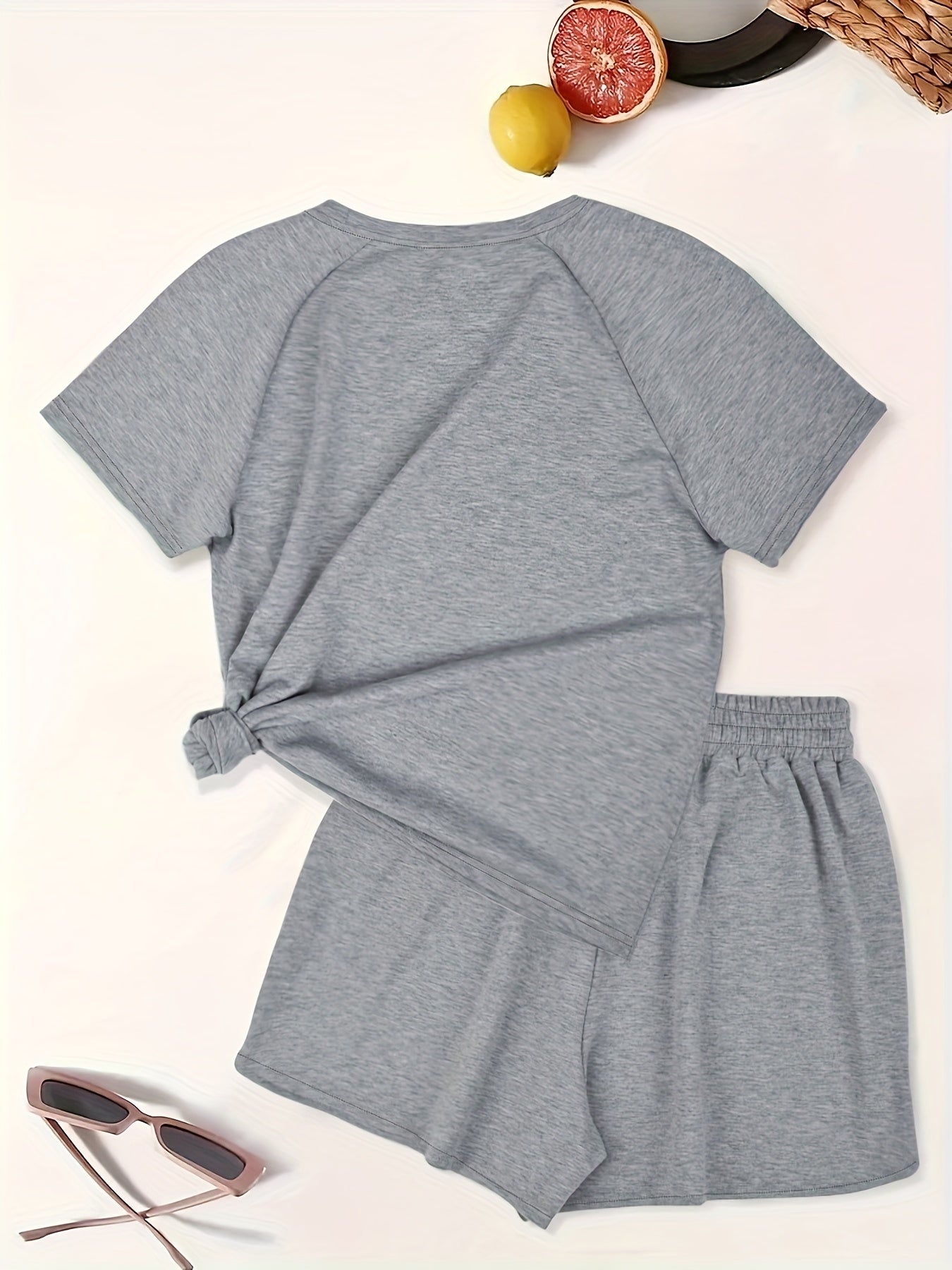 {2pcs} Sporty Fashion Women's Spring/Summer Casual Comfort Shorts Set